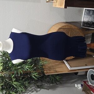 Navy blue Sleeveless sweater dress